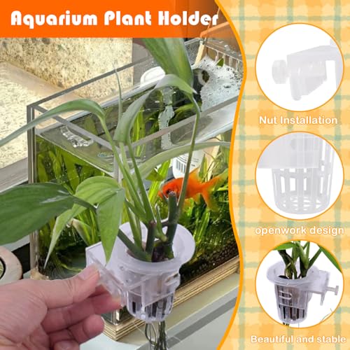 Pcmursal 2 Pack Fish Tank Hanging Plant Pots, Aquarium Plant Holder (Transparent) - Image 3