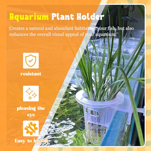 Pcmursal 2 Pack Fish Tank Hanging Plant Pots, Aquarium Plant Holder (Transparent) - Image 5