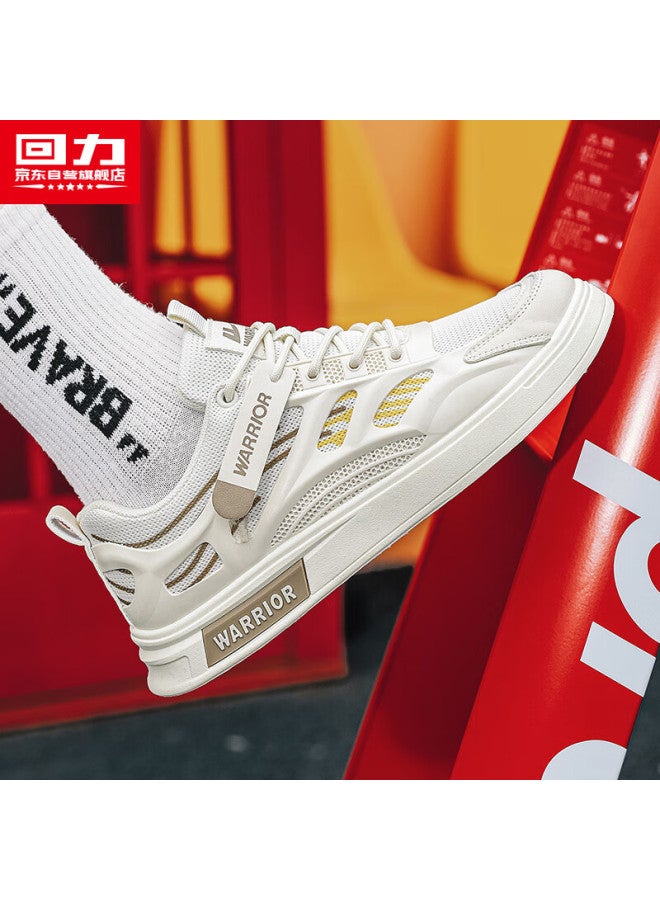 Warrior Official Men's Autumn White Hollow-out Sandals Sports Sneakers Casual Shoes Men Beige Brown Yellow Mesh Style