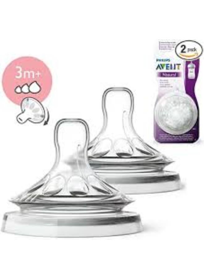 Avent Natural Feeding Baby Teat  variable flow (3M+) - 2 Pack