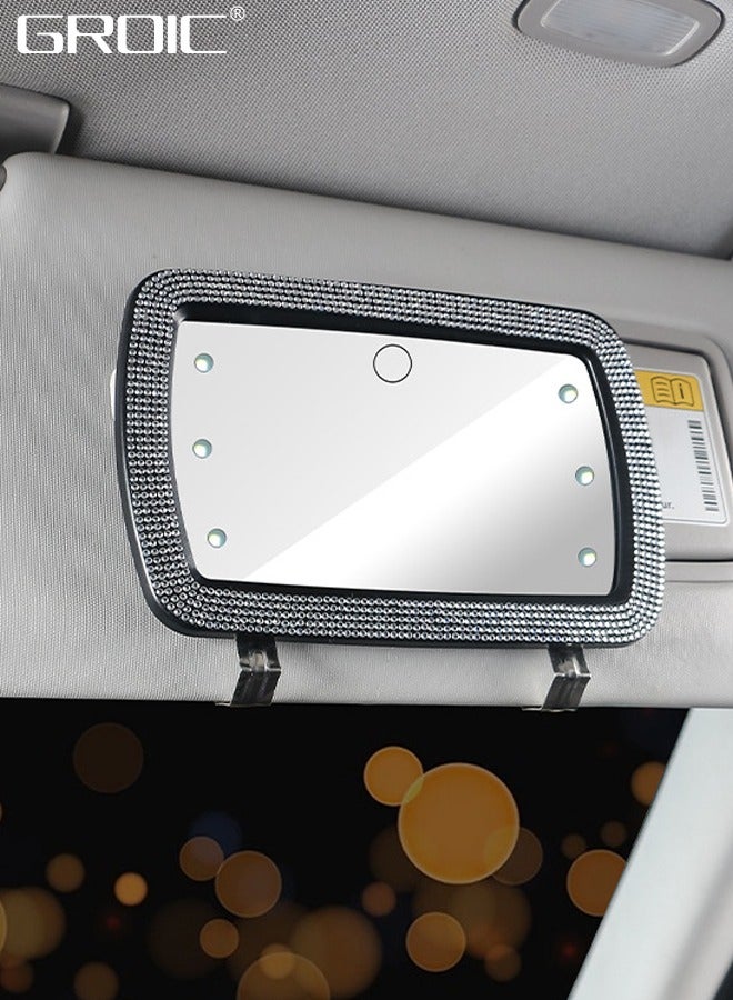 Car Sun Visor Vanity Mirror,Bling Makeup Vanity Mirror,Dimmable Clip-on Rear View Sun-Shading Cosmetic Mirror with Touch on Screen for Car Truck SUV - Image 4