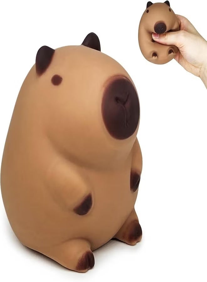New 2025 Squishy Capybara Soft Capybara Stress Ball, Animal Squeeze Toy, Anti-Stress Ball, Brown, Kid & Adult