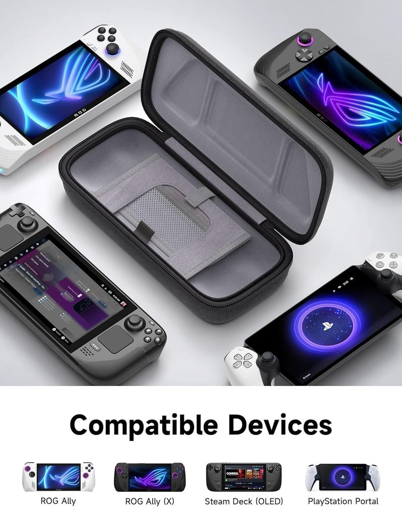 JSAUX Carrying Case Compatible with Steam Deck, Protective Hard Shell Carry Case Built-in Charger & Docking Station Storage(Upgrade), Portable Travel Case for Steam Deck OLED & Accessories - BG0106A - Image 2
