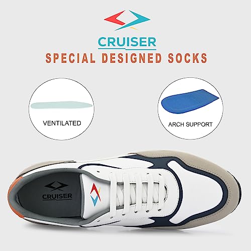 Cruiser Men's Pace-2 White-Grey Sneakers_7 UK (2532-1) - Image 3
