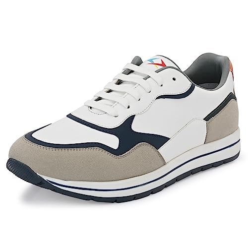 Cruiser Men's Pace-2 White-Grey Sneakers_7 UK (2532-1) - Image 1
