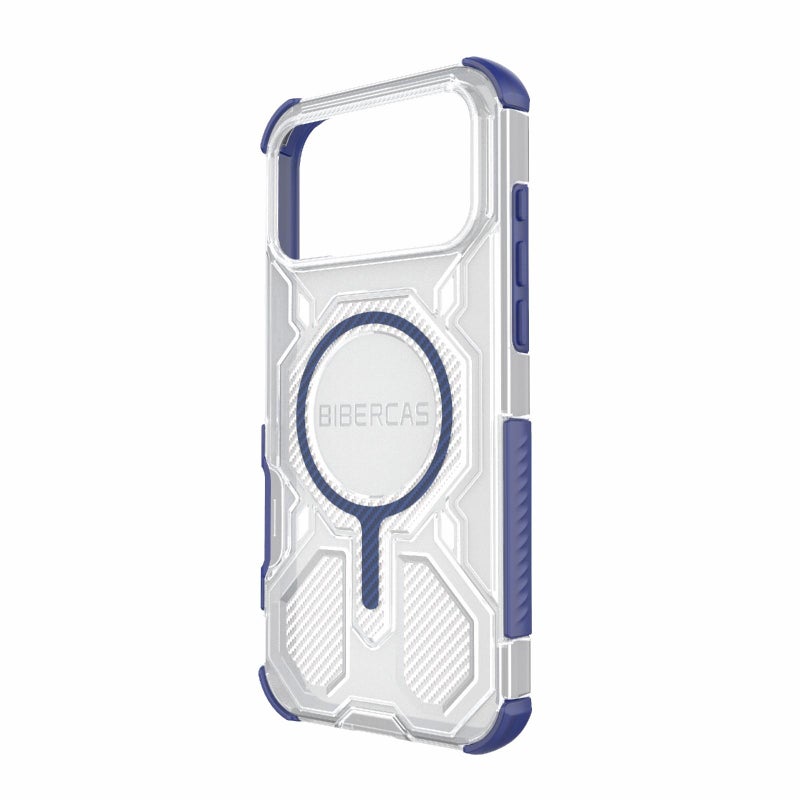BIBERCAS For Iphone 17 Pro Max Transparent Color Series Magsafe Air Bag Shockproof Phone Case(Blue) - Image 3