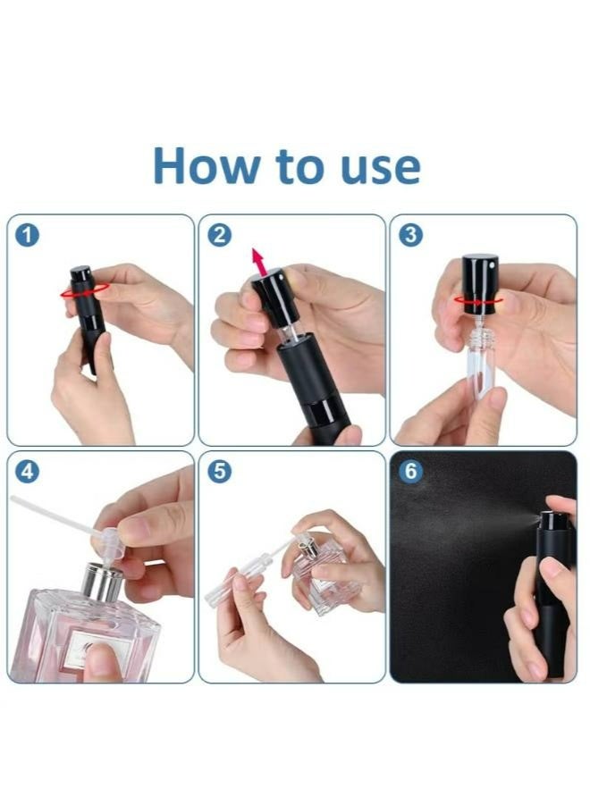 3PCS Portable Mini Perfume Atomizer , 8ML Perfume Atomisers Refillable Travel Perfume Atomiser Bottles Atomiser Perfume Spray Bottle Travel Bottles with Funnel and Refill Pump for Travel, Vacation - Image 4