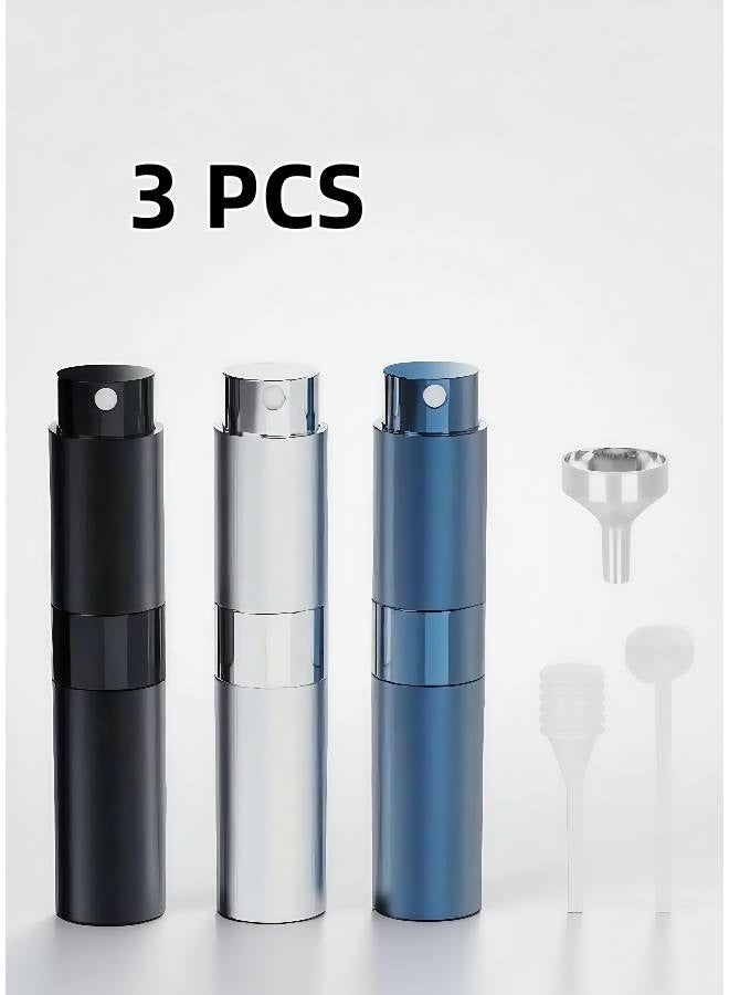 3PCS Portable Mini Perfume Atomizer , 8ML Perfume Atomisers Refillable Travel Perfume Atomiser Bottles Atomiser Perfume Spray Bottle Travel Bottles with Funnel and Refill Pump for Travel, Vacation - Image 1