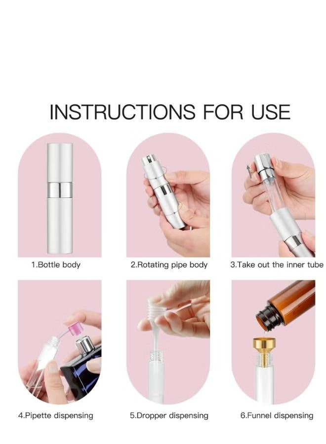 3PCS Portable Mini Perfume Atomizer , 8ML Perfume Atomisers Refillable Travel Perfume Atomiser Bottles Atomiser Perfume Spray Bottle Travel Bottles with Funnel and Refill Pump for Travel, Vacation - Image 5