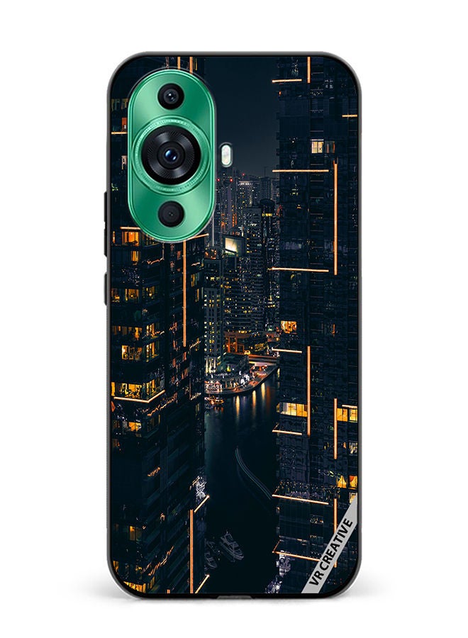 VR CREATIVE غطاء حماية لهاتف هواوي نوفا 11 بتصميم منظر المباني متعدد الألوان - Image 1