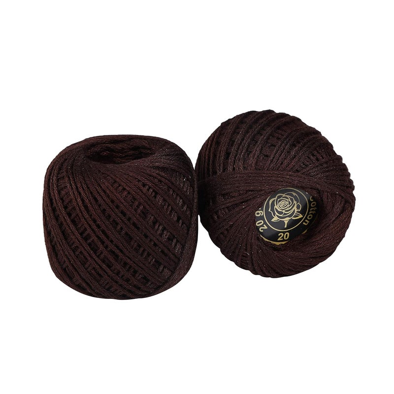 CORIOX Crochet Thread Set Of 10 Ball Crochet Cotton Thread Yarn For Knitting And Craft Making. Size 20 Gram 55 To 60 Mtr Approx (Chocklate Brown), 230 Gram - Image 3