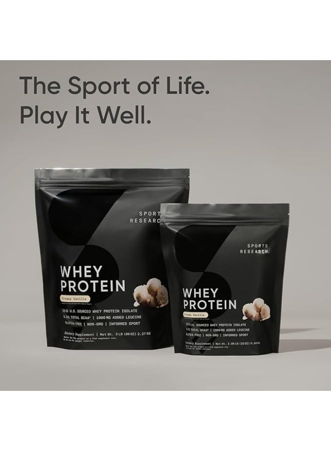 Sports Research Whey Protein Isolate Creamy Vanilla 2.06Lbs ( 33Oz)