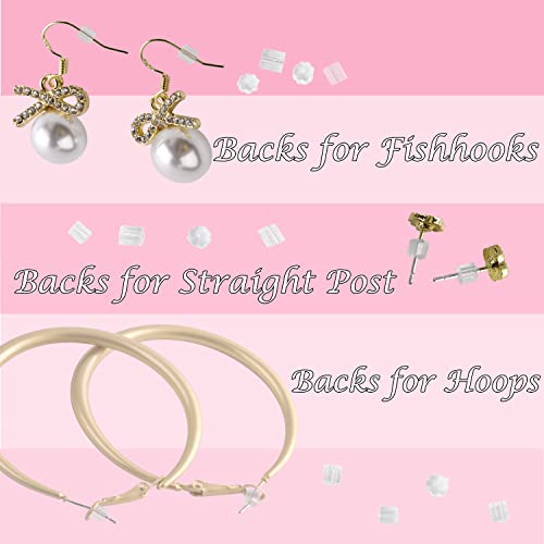 KASBEE Clear Earring Backs, 1000PCS Earring Stoppers, Hypo-allergenic Jewelry Accessories, Silicone Earring Backing Replacements - Image 2