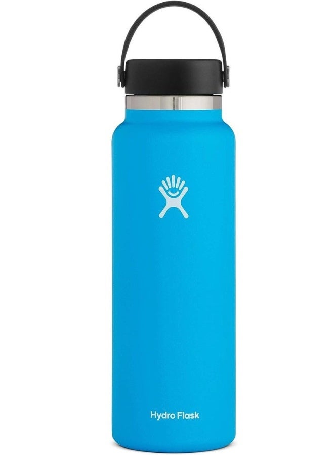 Hydro Flask Wide Mouth Stainless Steel Flask Bottle with Flex Cap – 1182ml (40oz) | TempShield Insulated, Leakproof & Durable Water Bottle for Hot & Cold Drinks , Blue