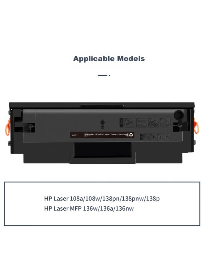 Deli W1110a Toner Cartridge Compatible With Hp 136w Toner Cartridge, 108w Toner Cartridge For Hp136a/136nw/108a/136w 138p/pn/pnw High-capacity With Chip Standard Editio