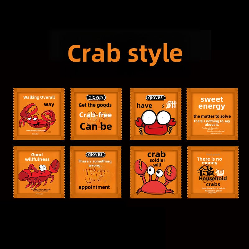 200 Mini Packs Disposable Gloves for Food Crab 200 Small Bag (2 Pack) 