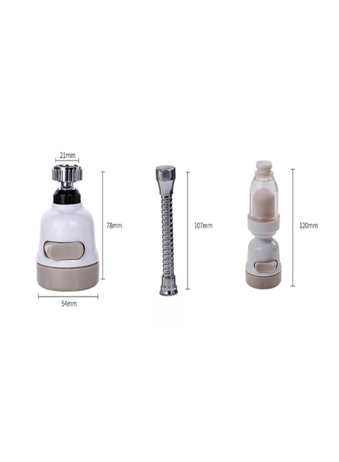 WaterCharm Flexible 360 Degree Rotating 3 Modes Water Saving Kitchen Faucet Sprayer/Faucet tap Nozzle, water tap nozzle, tap sprinkler for kitchen sink(ABS + Stainless Steel) (Pack Of 1) - Image 2