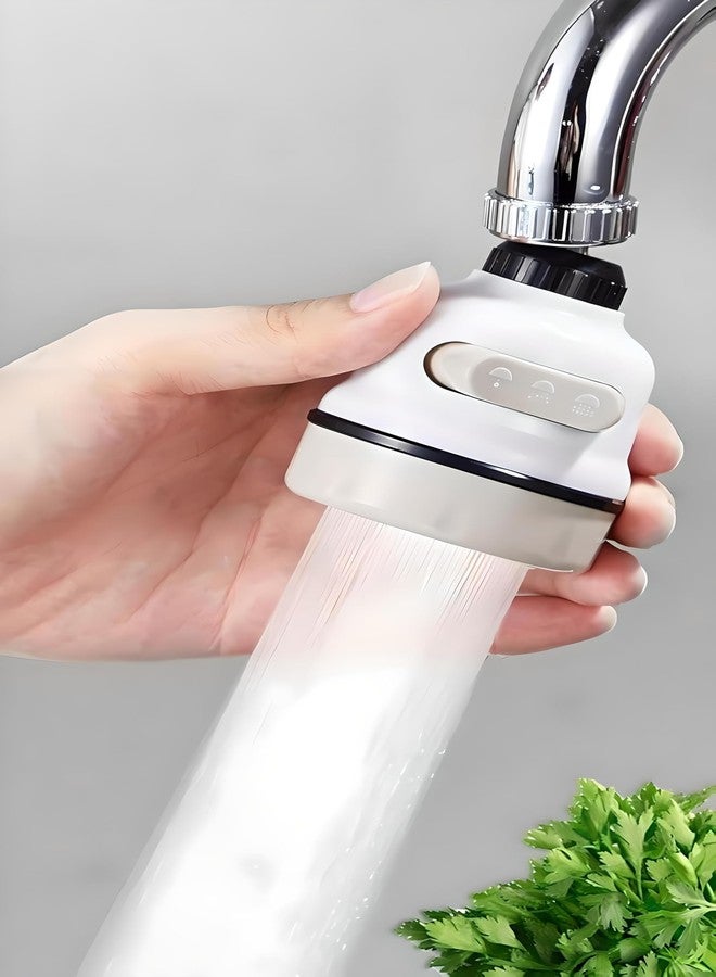 WaterCharm Flexible 360 Degree Rotating 3 Modes Water Saving Kitchen Faucet Sprayer/Faucet tap Nozzle, water tap nozzle, tap sprinkler for kitchen sink(ABS + Stainless Steel) (Pack Of 1) - Image 1