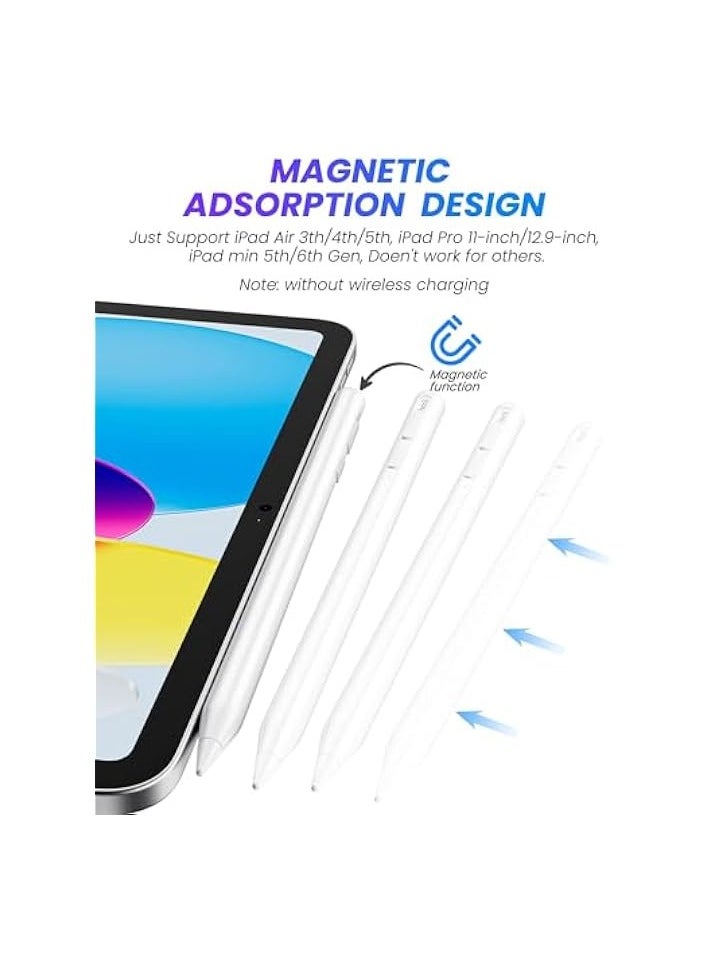 erorex iPad Pencil, Active iPad Stylus Pen with 10X Fast & Palm Rejection Magnetic Absorption Replacement for Apple Pencil - for iPad 6-10th, Pro 11''/12.9'' 3-6th, Air 3-5th, Mini 5-6th Gen  - Image 3