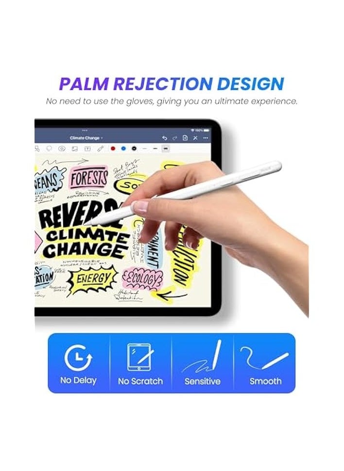 erorex iPad Pencil, Active iPad Stylus Pen with 10X Fast & Palm Rejection Magnetic Absorption Replacement for Apple Pencil - for iPad 6-10th, Pro 11''/12.9'' 3-6th, Air 3-5th, Mini 5-6th Gen  - Image 5