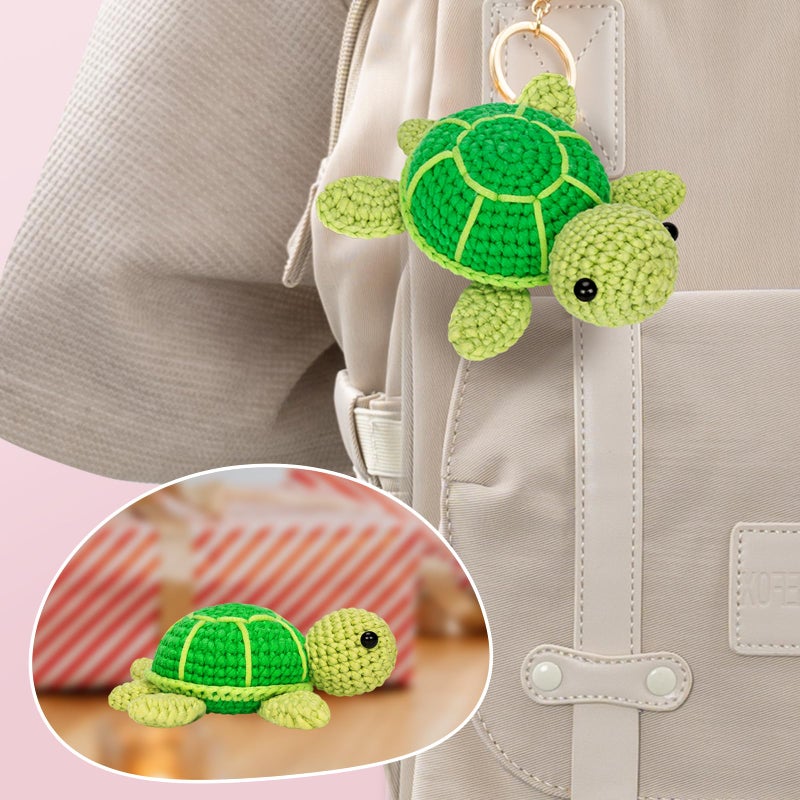 Mewaii مجموعة Mewaii Crochet للمبتدئين، مجموعة كاملة يمكنك صنعها بنفسك مع 40%+ من خيوط الشريط التي تم البدء بها مسبقًا، دروس فيديو خطوة بخطوة للبالغين والأطفال (السلحفاة) - Image 5