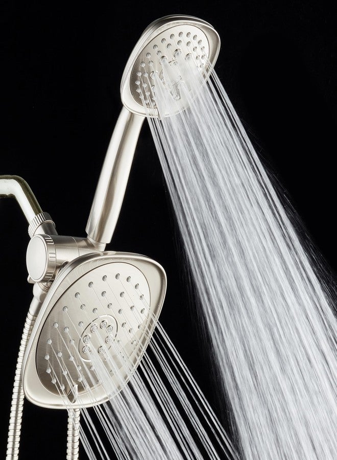 AquaDance Luxury Square High-Pressure Giant 7.3" Rain Shower Head/Handheld Spa Combo. Extra-Long 72" Stainless Steel Hose, 3-way Flow Diverter, Satin Nickel Finish - Image 3