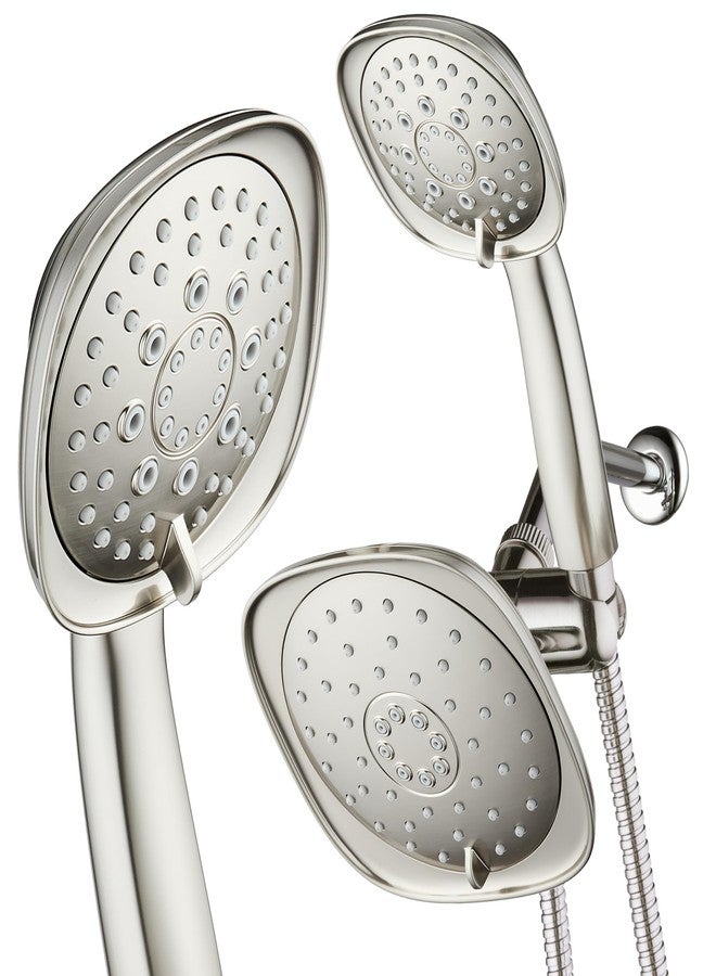 AquaDance Luxury Square High-Pressure Giant 7.3" Rain Shower Head/Handheld Spa Combo. Extra-Long 72" Stainless Steel Hose, 3-way Flow Diverter, Satin Nickel Finish - Image 2