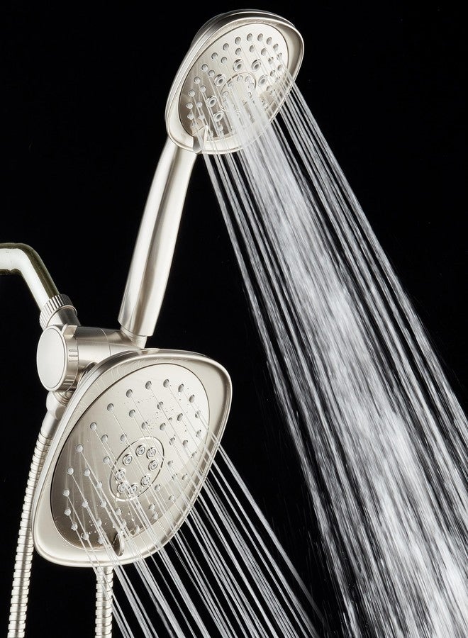 AquaDance Luxury Square High-Pressure Giant 7.3" Rain Shower Head/Handheld Spa Combo. Extra-Long 72" Stainless Steel Hose, 3-way Flow Diverter, Satin Nickel Finish - Image 5