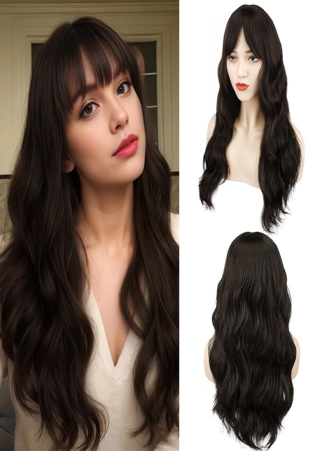 BLUSHIA Full Head Hair Wig For Women Curly And Synthetic Hair With Net Wig Cap (Brown) Replacement Hair Wig (1PC) - Image 2