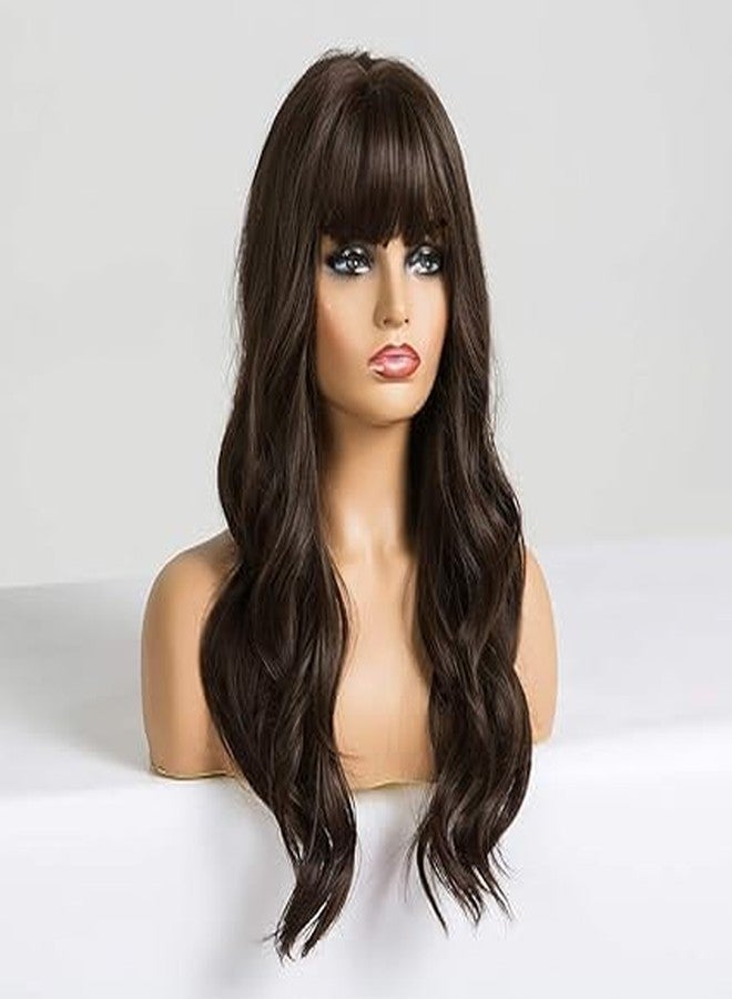 BLUSHIA Full Head Hair Wig For Women Curly And Synthetic Hair With Net Wig Cap (Brown) Replacement Hair Wig (1PC) - Image 3