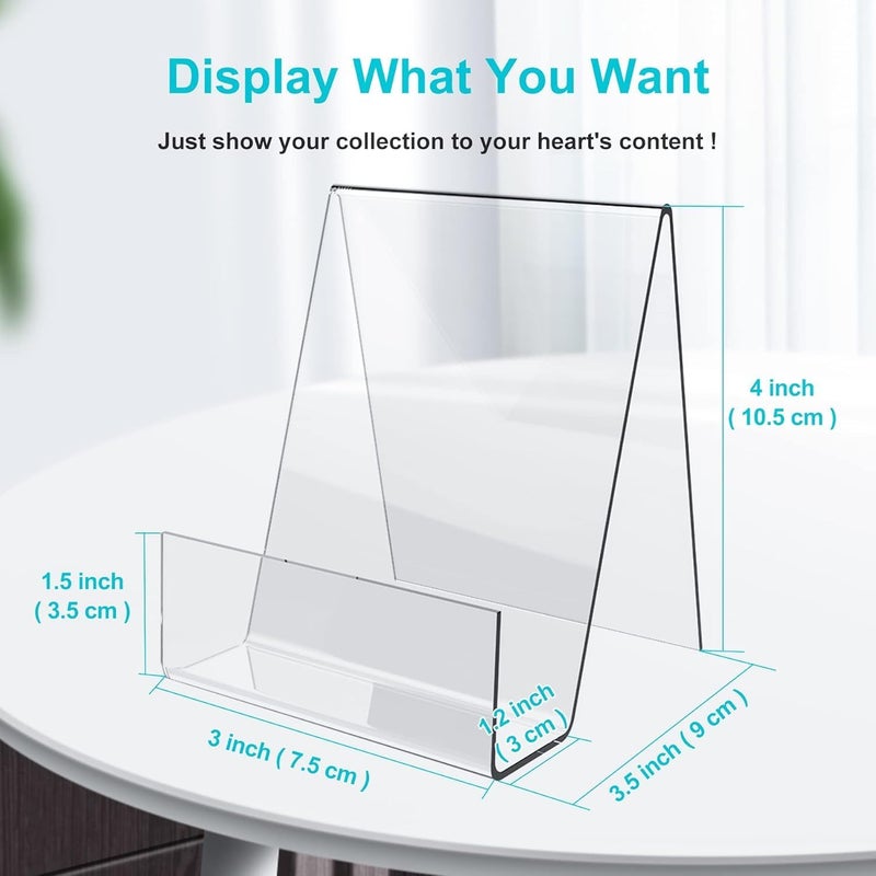 Al Raied ARS® 6PCS Clear Acrylic Book Stand with Ledge – 4 Inch Transparent Display Easel Holder for Books, Magazines, Tablets, Plates, Pictures, Artwork & Retail Display - Image 2