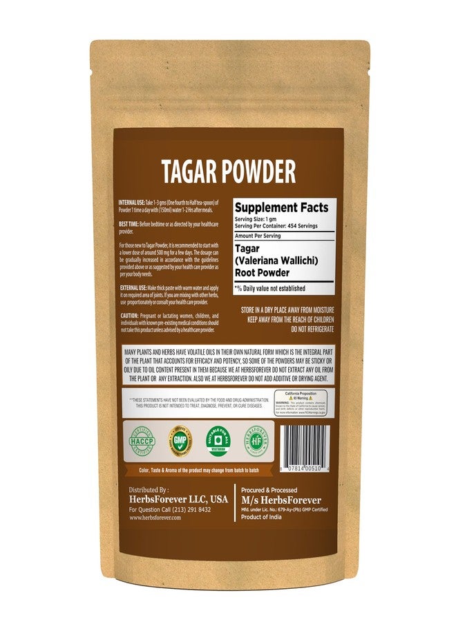 HerbsForever Tagar(Valeriana wallichii) Root Powder-Ayurvedic Herb for Sound Sleep,Stress & Relaxation,Mood Swings | Wild Harvested -Non GMO,Vegan, 2X Potency | Ultra Clean,Steam Sterilized,16oz-1LBS - Image 2