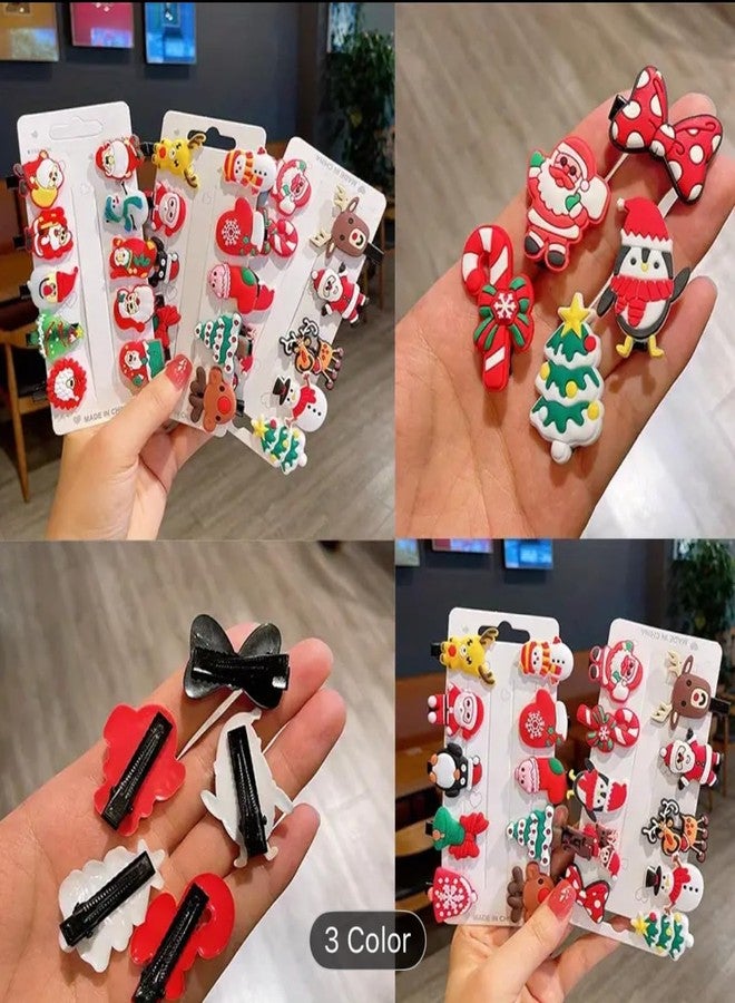 BAKEFY -10 pcs Christmas Pin Set Cute Christmas Pins Element Pins Santa Claus Reindeer Snowman Bells Hair Jewelry Accessories for Xmas Decorations - Image 2