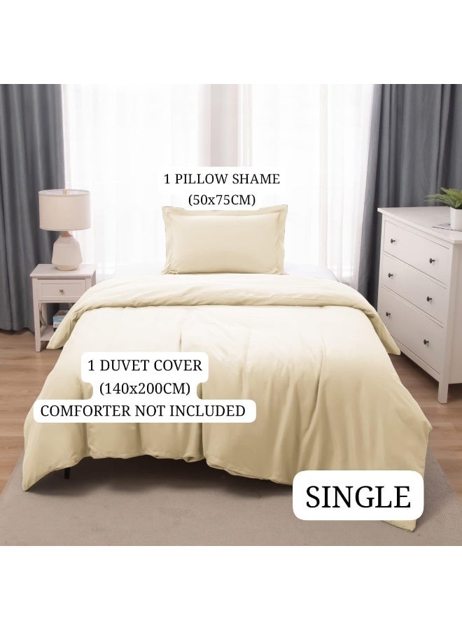 PanaX Bedding Duvet Cover Single Size Set- 1Pieces Duvet Cover 140X200Cm / 1Pieces-Pillow Sham 50X75Cm (Beige, Single) - Image 3