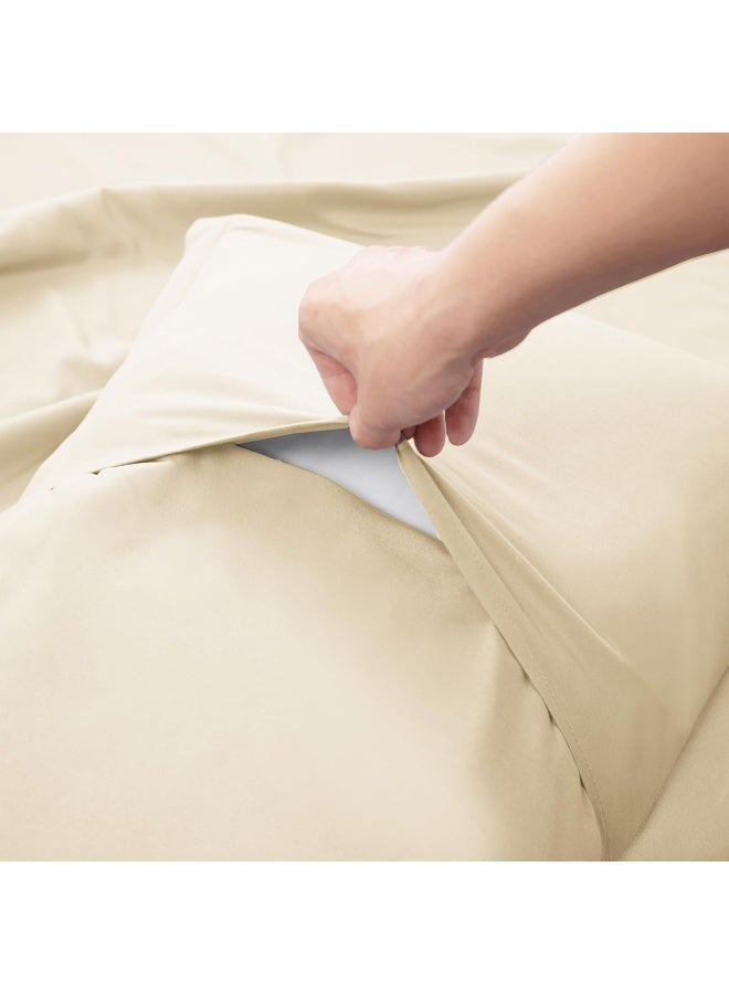 PanaX Bedding Duvet Cover Single Size Set- 1Pieces Duvet Cover 140X200Cm / 1Pieces-Pillow Sham 50X75Cm (Beige, Single) - Image 4