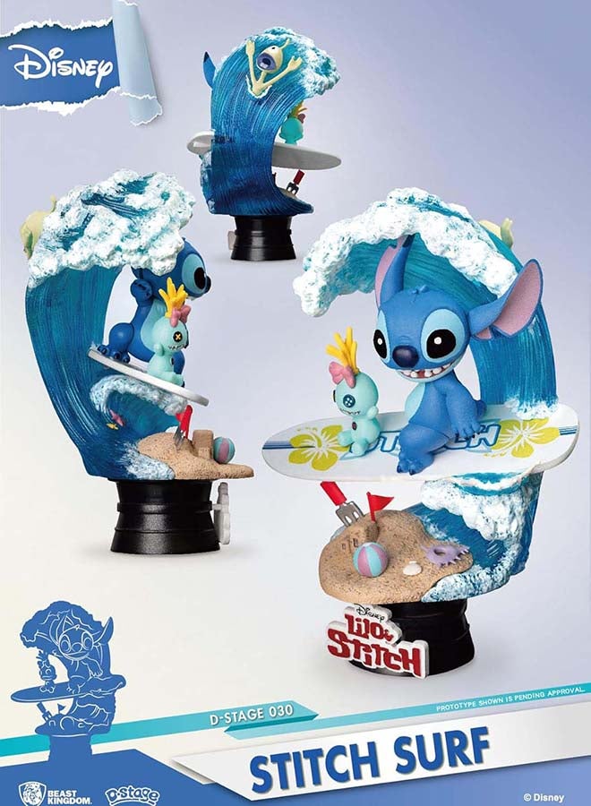 BEAST KINGDOM Disney Lilo & Stitch D-Stage Dream Series Stitch Surf Diorama (15 cm) - Image 1