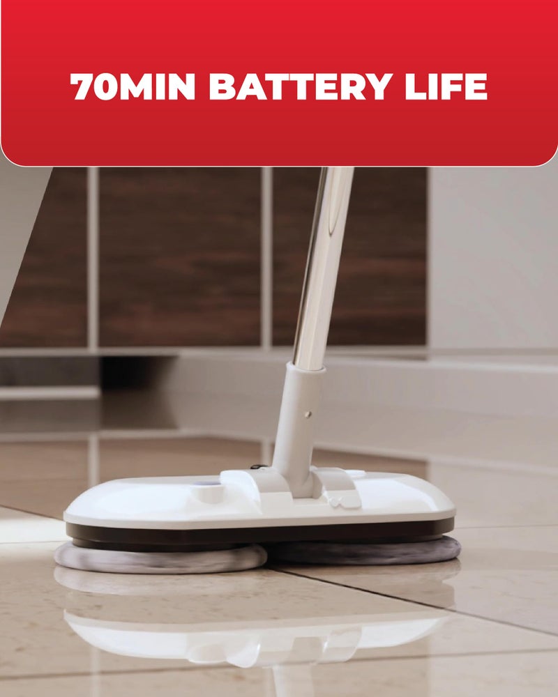 TIRON TFM Electric Floor Mop, 2500 mAh Battery, 70 mins of Runtime, Lightweight & Durable, Adjustable Handle Lengths & Extendable Handle, 130RPM, High Speed Cleaning, Remove Tough Stains - Image 3