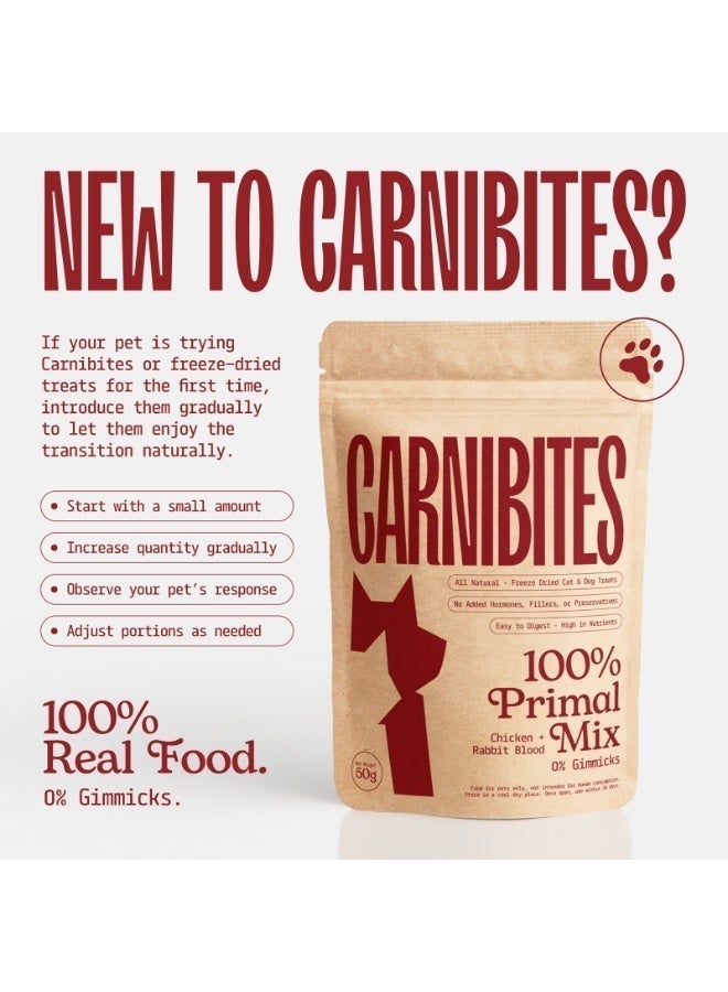 Carnibites Primal Mix Freeze-Dried Treats for Cats & Dogs – Heart-Shaped Multi-Protein Raw Snack - Image 5