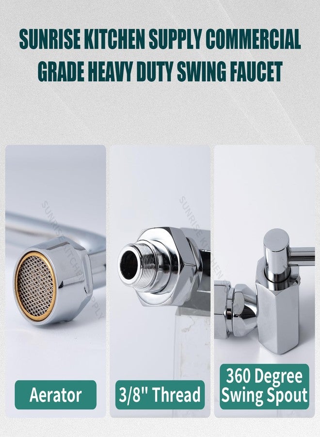 صن رايز صنبور مياه أوتوماتيكي عالي التحمل من صن رايز، مقاس 12 بوصة، مناسب لموقد ووك تجاري، مثبت على الحائط - Image 3