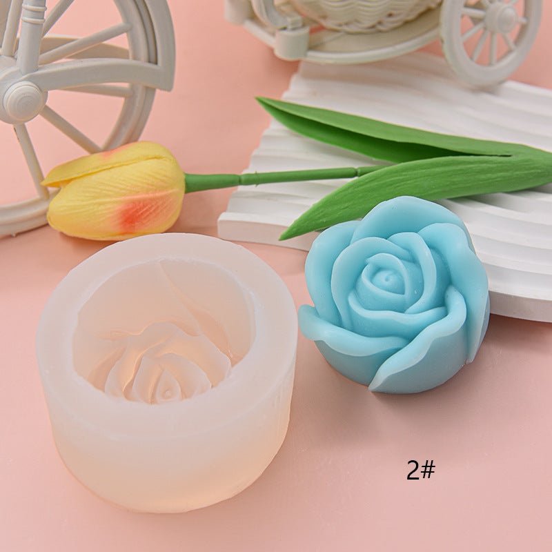 Cross-Border New Silicone 3D Stereo Glue Mold DIY Flower Scented Candle Mold Silicone Plaster Mold(2) - Image 1