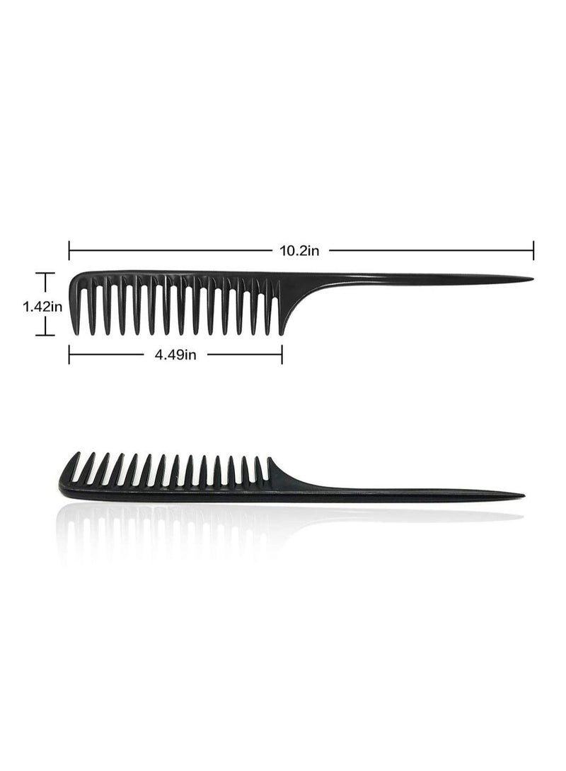 SYOSI Wide Hair Comb, Wide Tooth Comb Detangling Hair Brush, Professional Styling Comb Black Carbon Fiber, Anti Static Heat Resistant Hair Comb, Suitable for all Kinds of Hair - Image 4