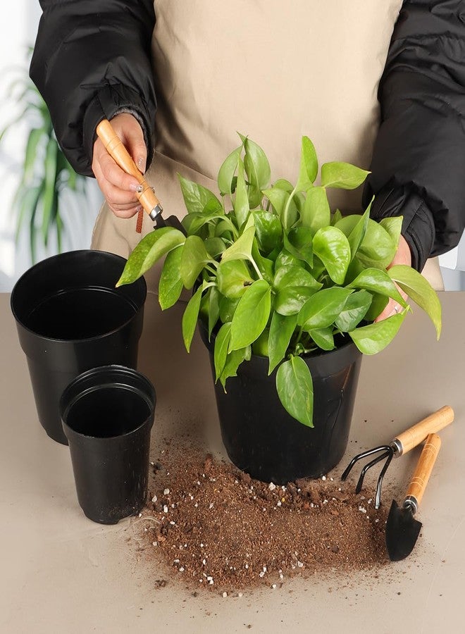 RooTrimmer 8/6/4 Inch Plant Nursery Pots 15 Pack, Thickened Plastic Pots for Plants with Drainage Holes, Sturdy Seedling Pots, Seed Starting Pots, Flower Pots for Indoor Outdoor Plants, Black - Image 2