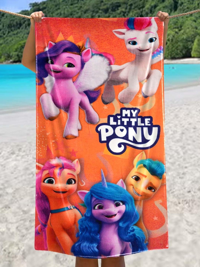 Athom Living My Little Pony Kids Bath Towel, Soft Cotton, Fun & Colorful Character Design, Perfect for Toddlers, Children and Kids,Multicoloured. - Image 1