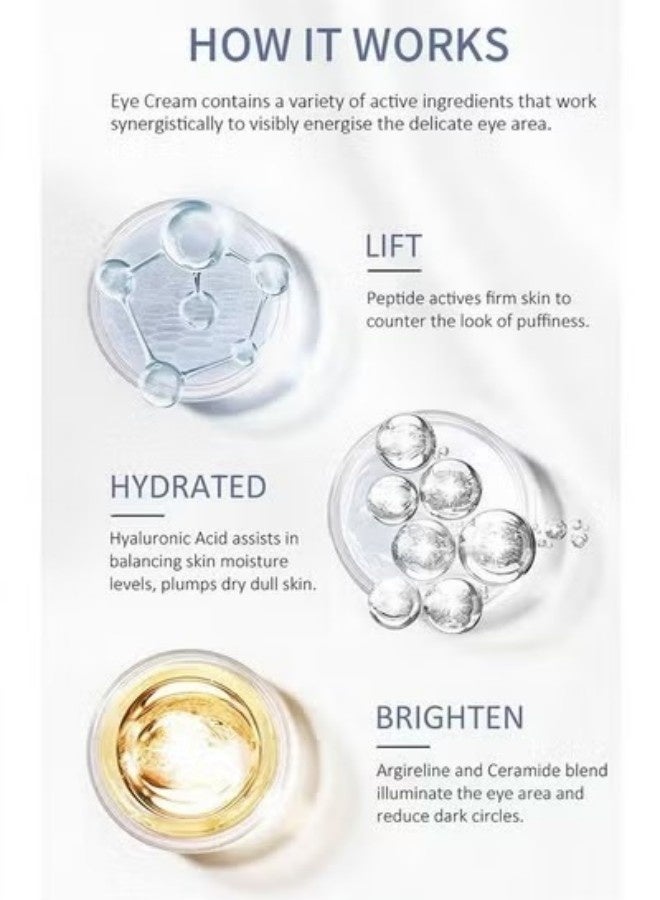 AuQuest Peptide Anti Aging Eye Serum 20ml, Anti-Aging and Remove Wrinkles Eye Serum, Eye Cream with Anti Allergy Applicatorhead, Firming Lifting Eye Essence - Image 3