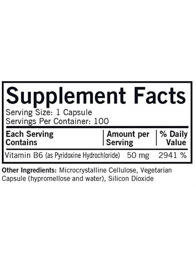 Kirkman Vitamin B-6 50 mg - Hypoallergenic || 100 Vegetarian Capsules || Gluten/Casein Free || Tested for More Than 950 Environmental contaminants. - Image 2