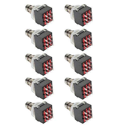ESUPPORT 3PDT 9 Pins Box Stomp Guitar Effect Pedal Foot Switch True Bypass Metal Pack of 10 - Image 1