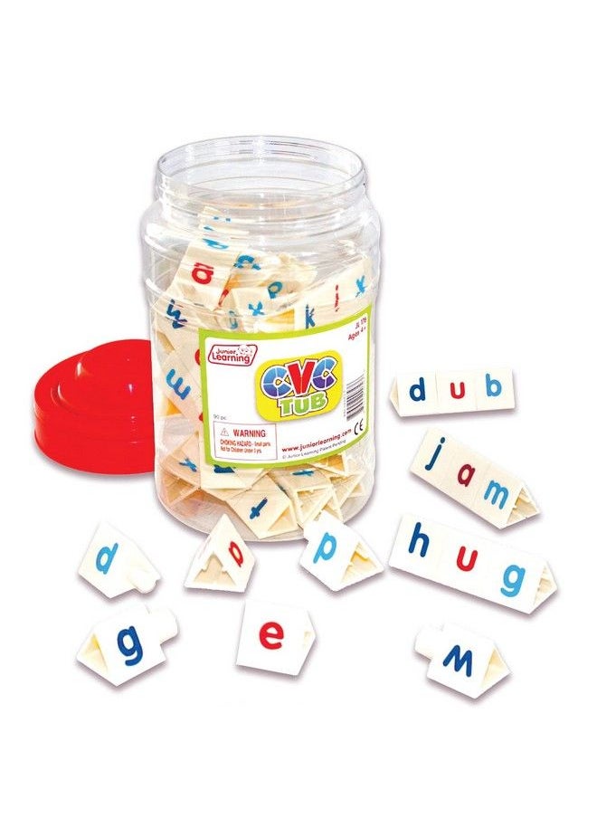 Junior Learning : Cvc Tri Blocks Tub Set Of 90 Classroom Supplies Or At Home Learning For Ages 4 And Up  - Image 2