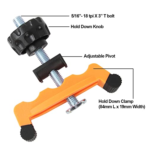 O'skool Multi-Positionable T-Track Hold Down Clamp Kit for CNC Router, Metalworking and Woodworking T-Slot T-Track, 2 Pack - Image 2