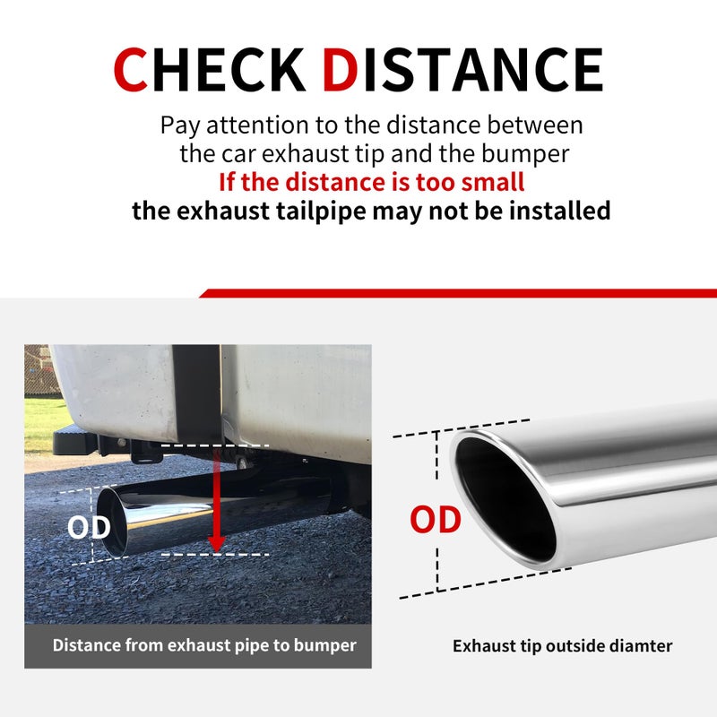 Richeer 4 to 8 inch Exhaust Tip, 4" Inlet, 8â€ Outlet 15â€ Overall Length Stainless Steel Polished Finish Universal for Vehicles with 4" O.D. Exhaust Tailpipe, Rolled Edge, Bolt on Design - Image 5