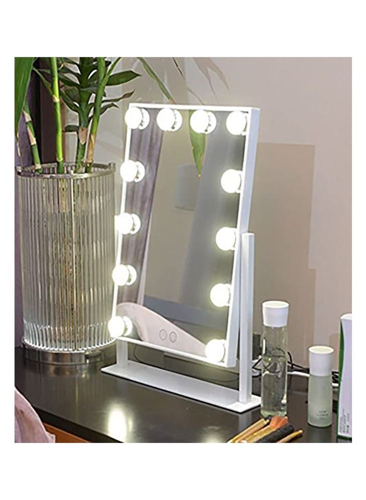 12-Piece Bulbs Sensor Touch Smart Make Up Mirror White - Image 2